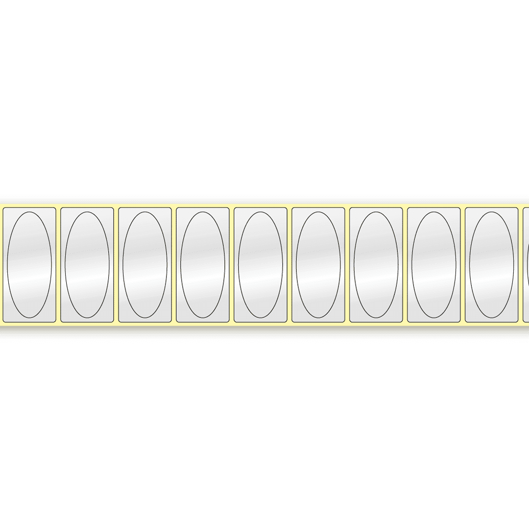 DIA610, 60 x 25 mm, Ovaal label in label