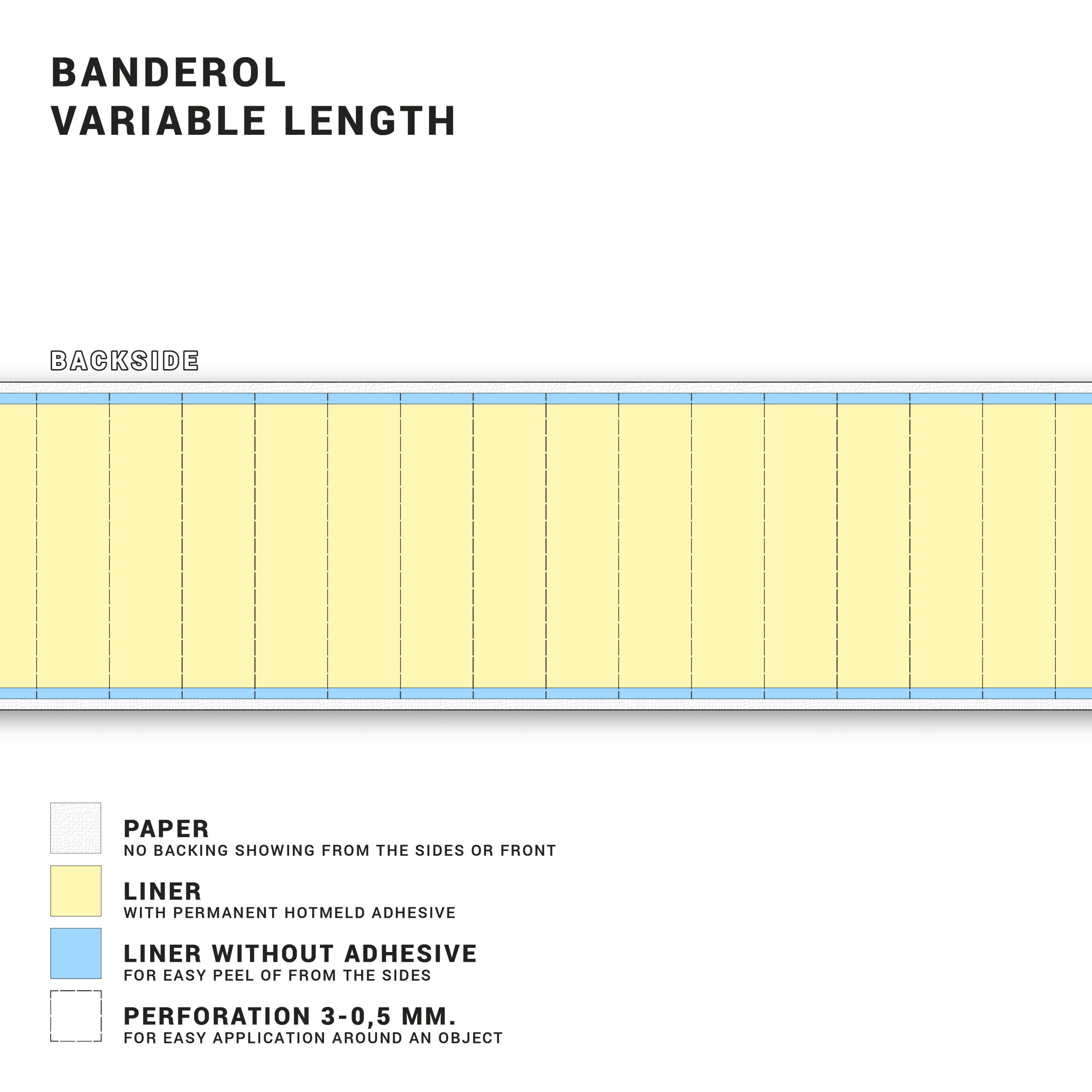 Banderol mat papier 90 mm thumbnail 5