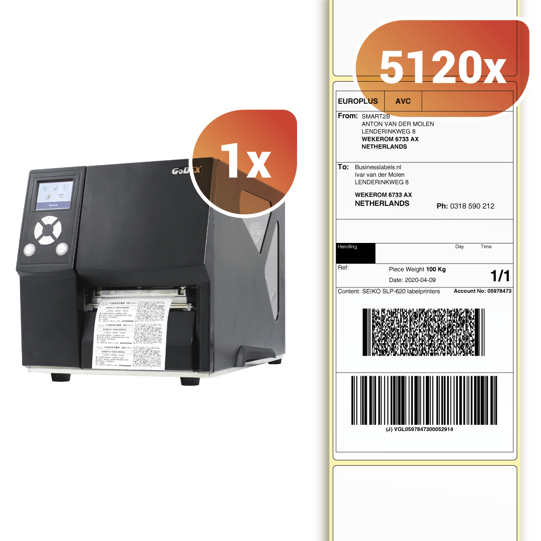 Startset DHL 100x210 verzendetiketten ZX420i
