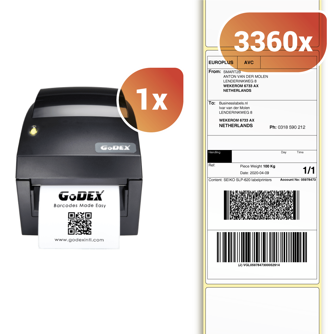 XL starterskit A6 shipping labels